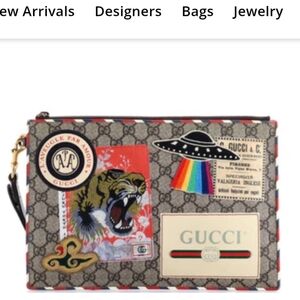 Gucci Multicolor Monogram Pouch with Patches